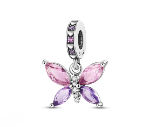 CHARM - MARIPOSA CIRCONES ROSADOS
